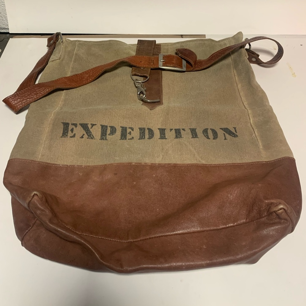Mona B Expedition Canvas/Leather Crossbody